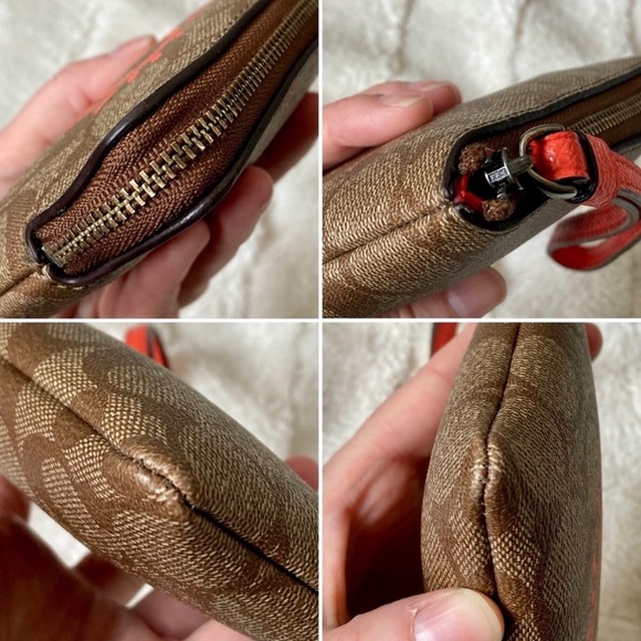 Coach X Keith Haring ✨HP✨ Heart Corner Zip Monogram Wristlet F12998 - Picture 8 of 13